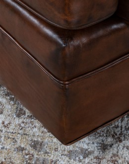 dakota swivel chair,swivel glider chair with saddle leather and brindle cowhide on outside