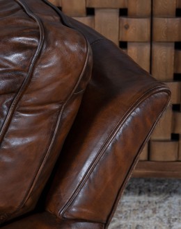 dakota swivel chair,swivel glider chair with saddle leather and brindle cowhide on outside