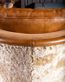 Horseshoe Leather Swivel Chair