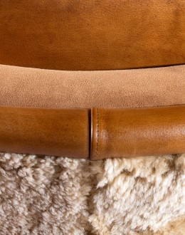 Horseshoe Leather Swivel Chair