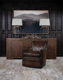 Jackson Smoke Leather Swivel Chair