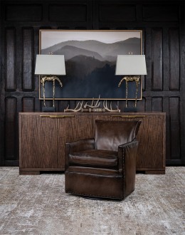 Jackson Smoke Leather Swivel Chair