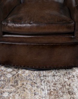 Jackson Smoke Leather Swivel Chair