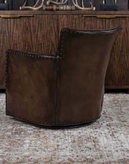Jackson Smoke Leather Swivel Chair