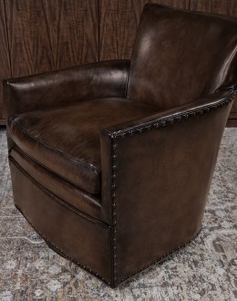 Jackson Smoke Leather Swivel Chair