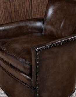 Jackson Smoke Leather Swivel Chair