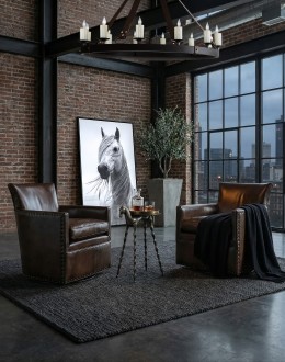 Jackson Smoke Leather Swivel Chair