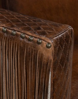 Maverick Fringe Leather Swivel Chair