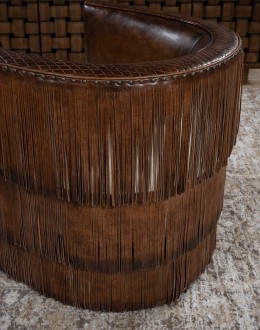 Maverick Fringe Leather Swivel Chair