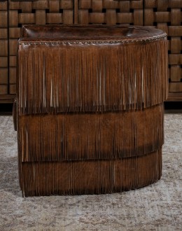 Maverick Fringe Leather Swivel Chair