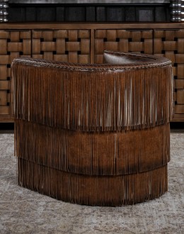 Maverick Fringe Leather Swivel Chair