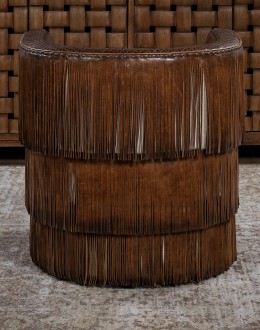 Maverick Fringe Leather Swivel Chair