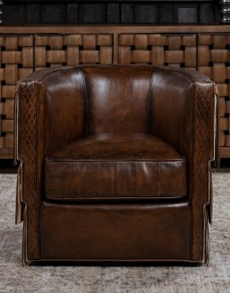 Maverick Fringe Leather Swivel Chair