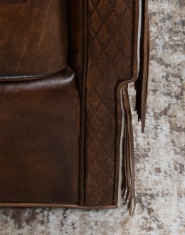 Maverick Fringe Leather Swivel Chair