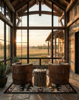 Maverick Fringe Leather Swivel Chair