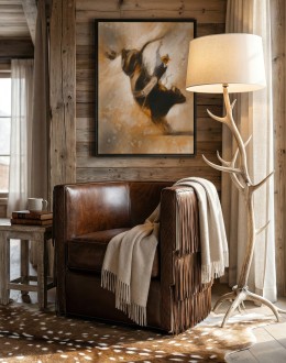 Maverick Fringe Leather Swivel Chair