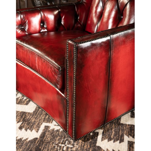 Oakley Red Leather Sofa, Fine Furniture