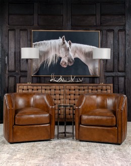 Oliver Leather Swivel Chair