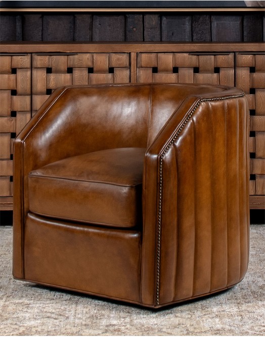 Oliver Leather Swivel Chair