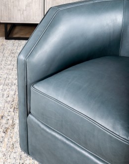 Oliver Sky Leather Swivel Chair