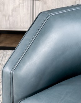Oliver Sky Leather Swivel Chair
