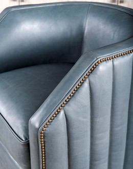 Oliver Sky Leather Swivel Chair