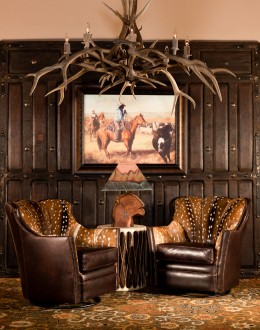 swivel chair with axis deer hide