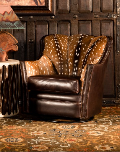 swivel chair with axis deer hide