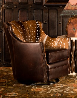 swivel chair with axis deer hide