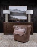 Shelby Dove Leather Swivel Chair