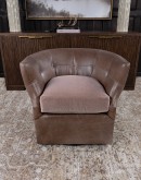Shelby Dove Leather Swivel Chair
