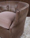 Shelby Dove Leather Swivel Chair