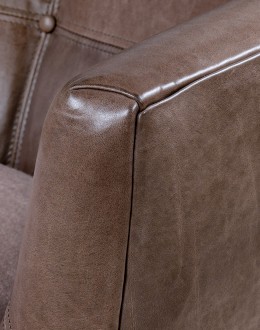 Shelby Dove Leather Swivel Chair