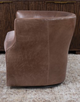 Shelby Dove Leather Swivel Chair