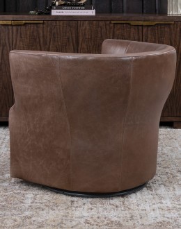 Shelby Dove Leather Swivel Chair