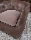 Shelby Dove Leather Swivel Chair
