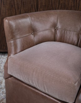 Shelby Dove Leather Swivel Chair