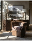 Shelby Dove Leather Swivel Chair