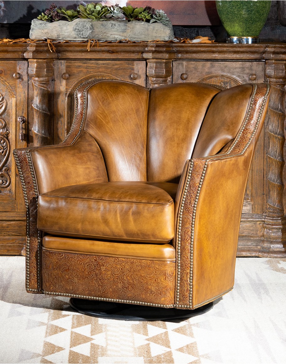 western style chair that swivels and rocks