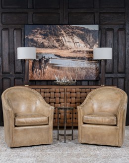 Sydney Chaps Leather Swivel Chair