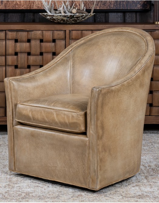 Sydney Chaps Leather Swivel Chair
