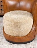 modern rustic leather swivel chair