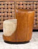 modern rustic leather swivel chair