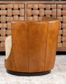 modern rustic leather swivel chair