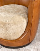 modern rustic leather swivel chair