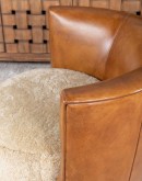 modern rustic leather swivel chair