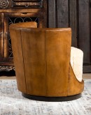 modern rustic leather swivel chair