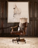 executive desk chair in distressed brown leather