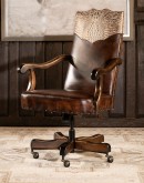 executive desk chair in distressed brown leather