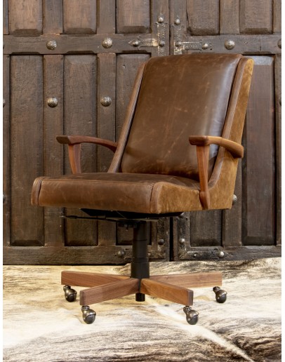 modern rustic leather desk chair
